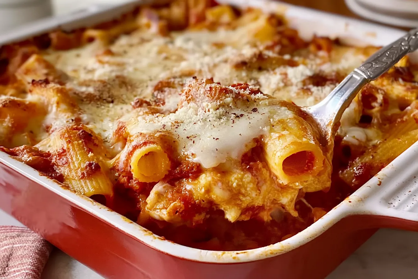 Delicious Baked Ziti Ready to Serve