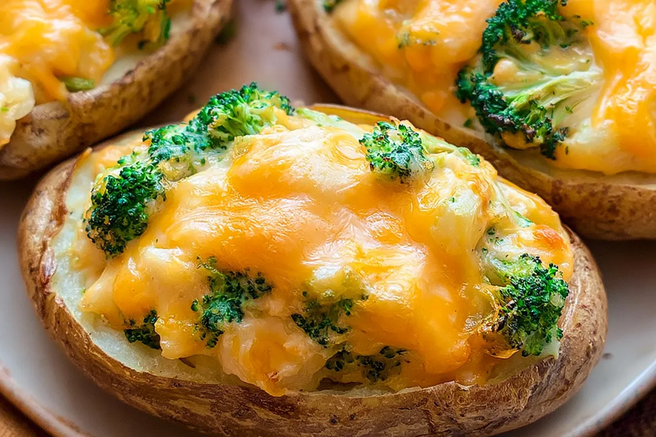 Delicious Broccoli Cheddar Stuffed Baked Potatoes