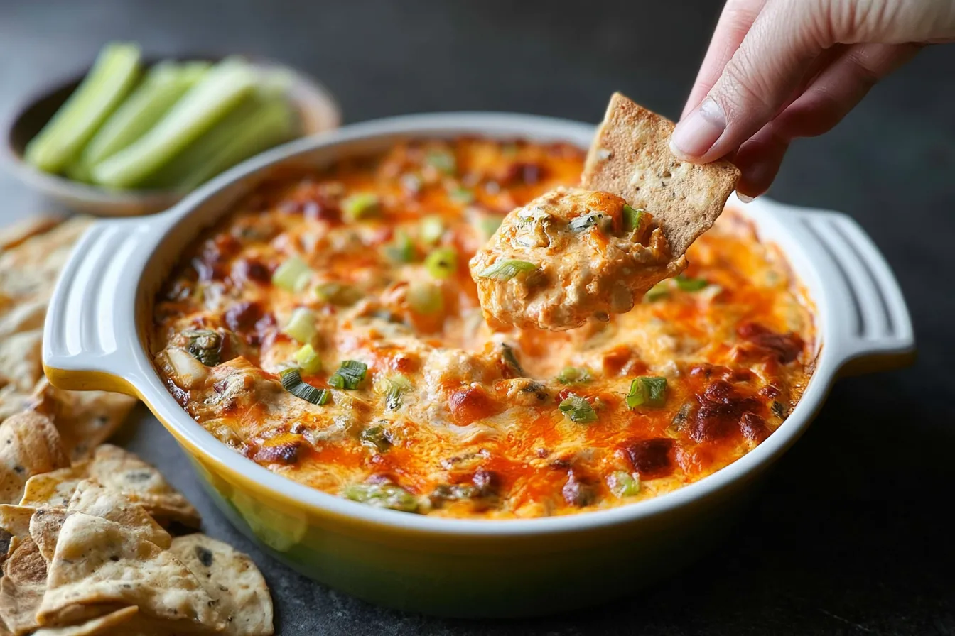 Buffalo Chicken Dip in a Serving Bowl