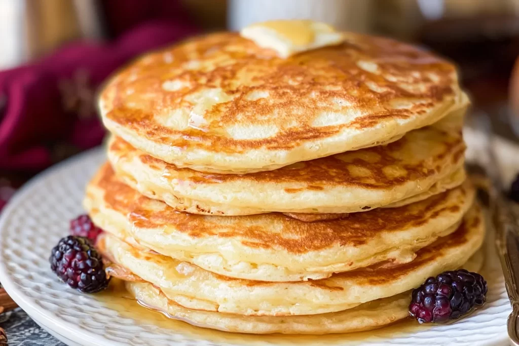 Fluffy Buttermilk Pancakes Ready to Serve