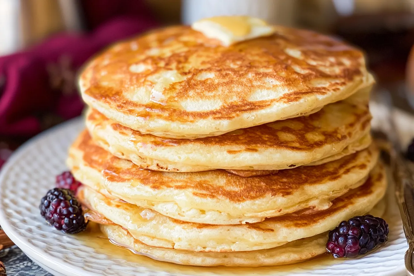 Fluffy Buttermilk Pancakes Ready to Serve