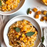 Butternut Squash Risotto in a Bowl with Fresh Herbs