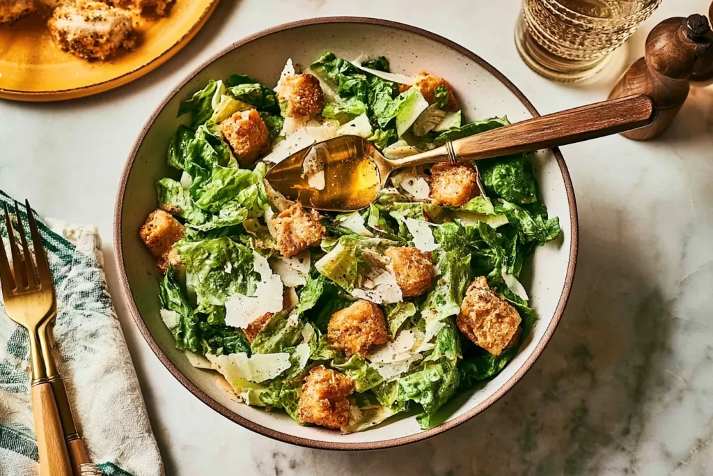 Delicious Caesar Salad with Homemade Dressing