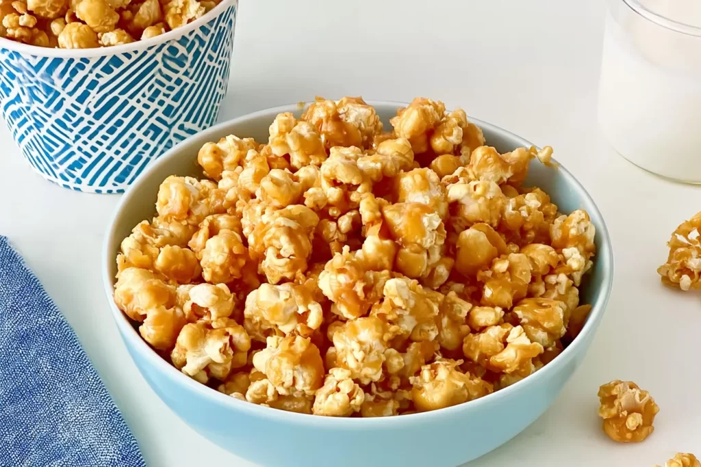 Delicious Caramel Corn in a Bowl