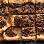 Delicious Caramelized Onion Tart Slice