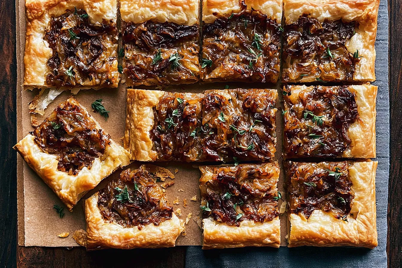 Delicious Caramelized Onion Tart Slice