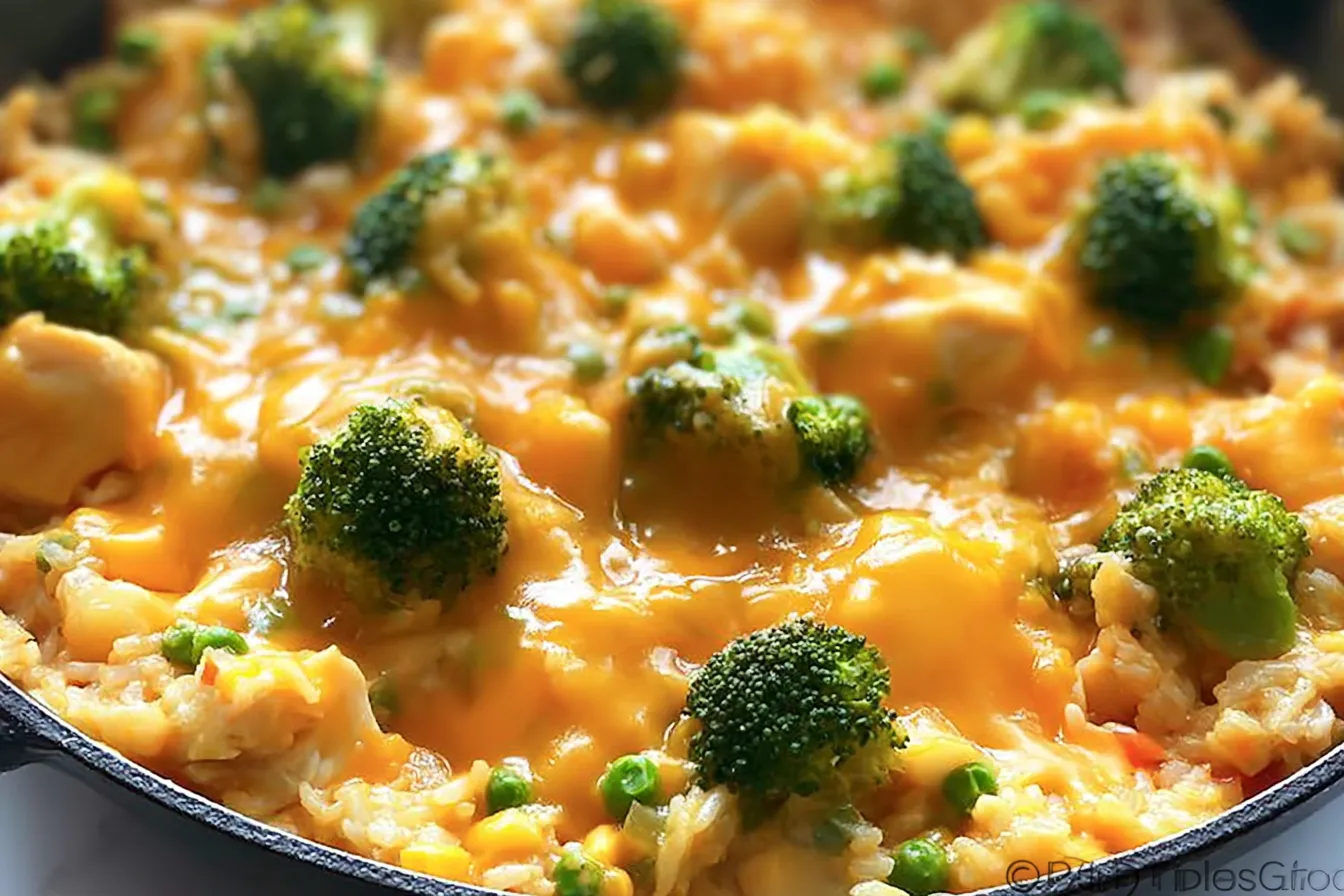 Cheesy Chicken and Rice Skillet - Comfort Food Delight