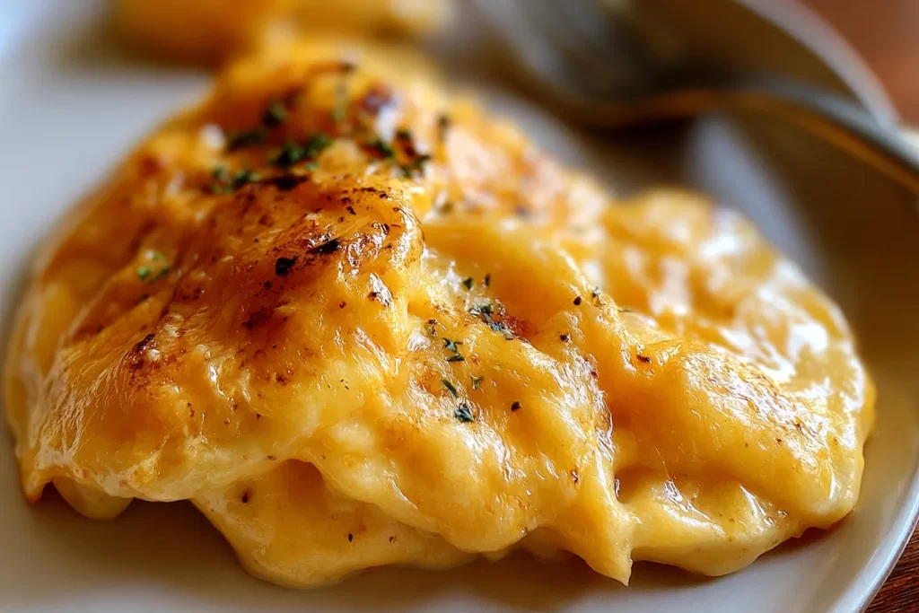 Delicious Cheesy Scalloped Potatoes with Golden Cheese Topping
