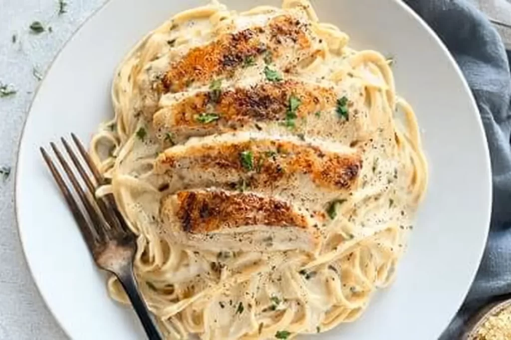 Delicious Chicken Alfredo on a Plate