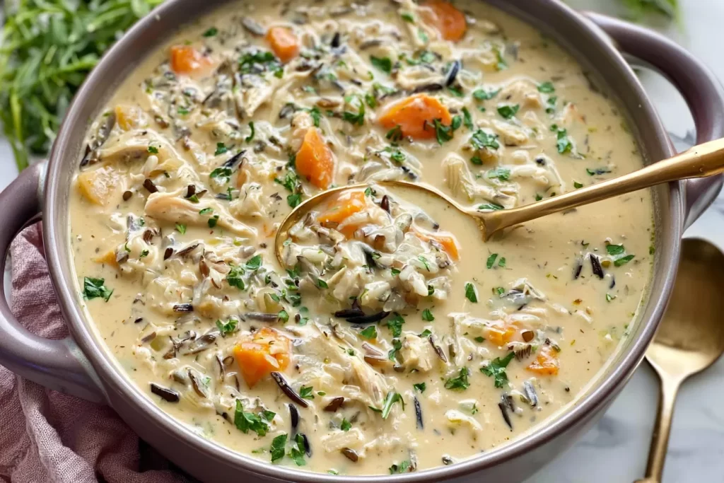 Delicious Chicken and Wild Rice Soup Bowls