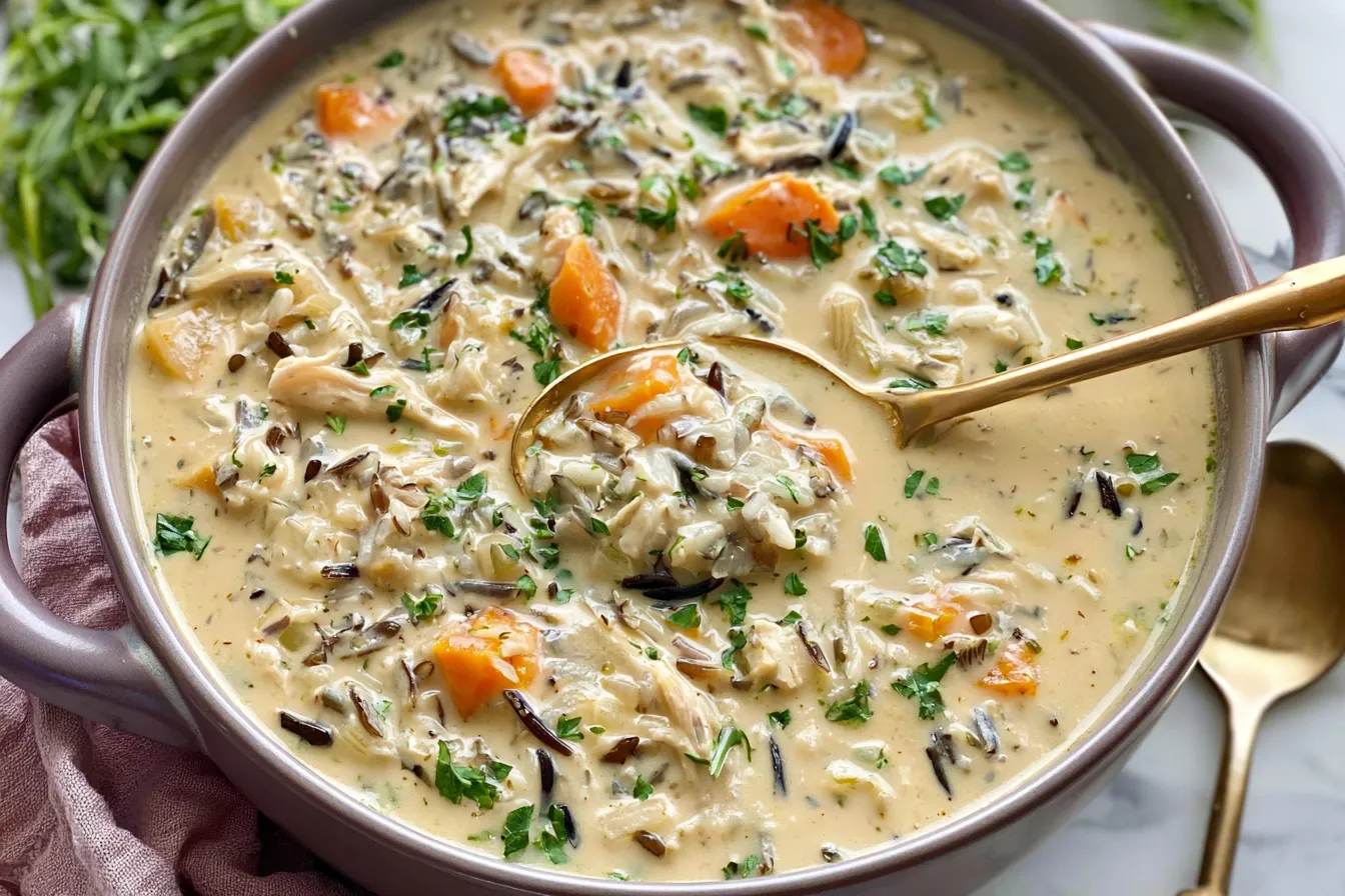 Delicious Chicken and Wild Rice Soup Bowls