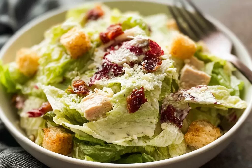 Savory Chicken Caesar Salad with Crunchy Croutons