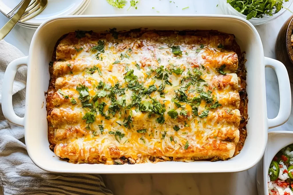 Mouthwatering Chicken Enchiladas Ready to Serve