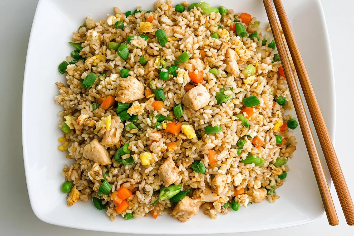 Delicious Chicken Fried Rice in a Bowl
