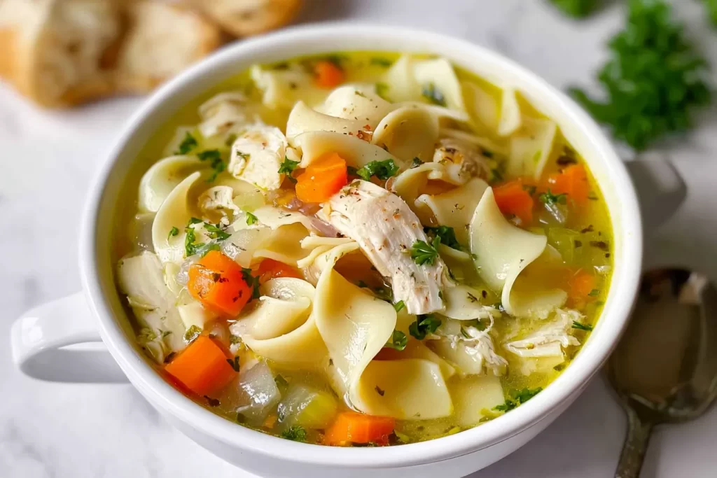 Delicious Chicken Noodle Soup in a Bowl
