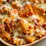 Delicious Chicken Parmesan Casserole on a Rustic Table
