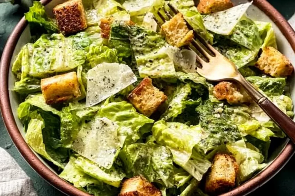 Classic Caesar Salad in a Beautiful Bowl