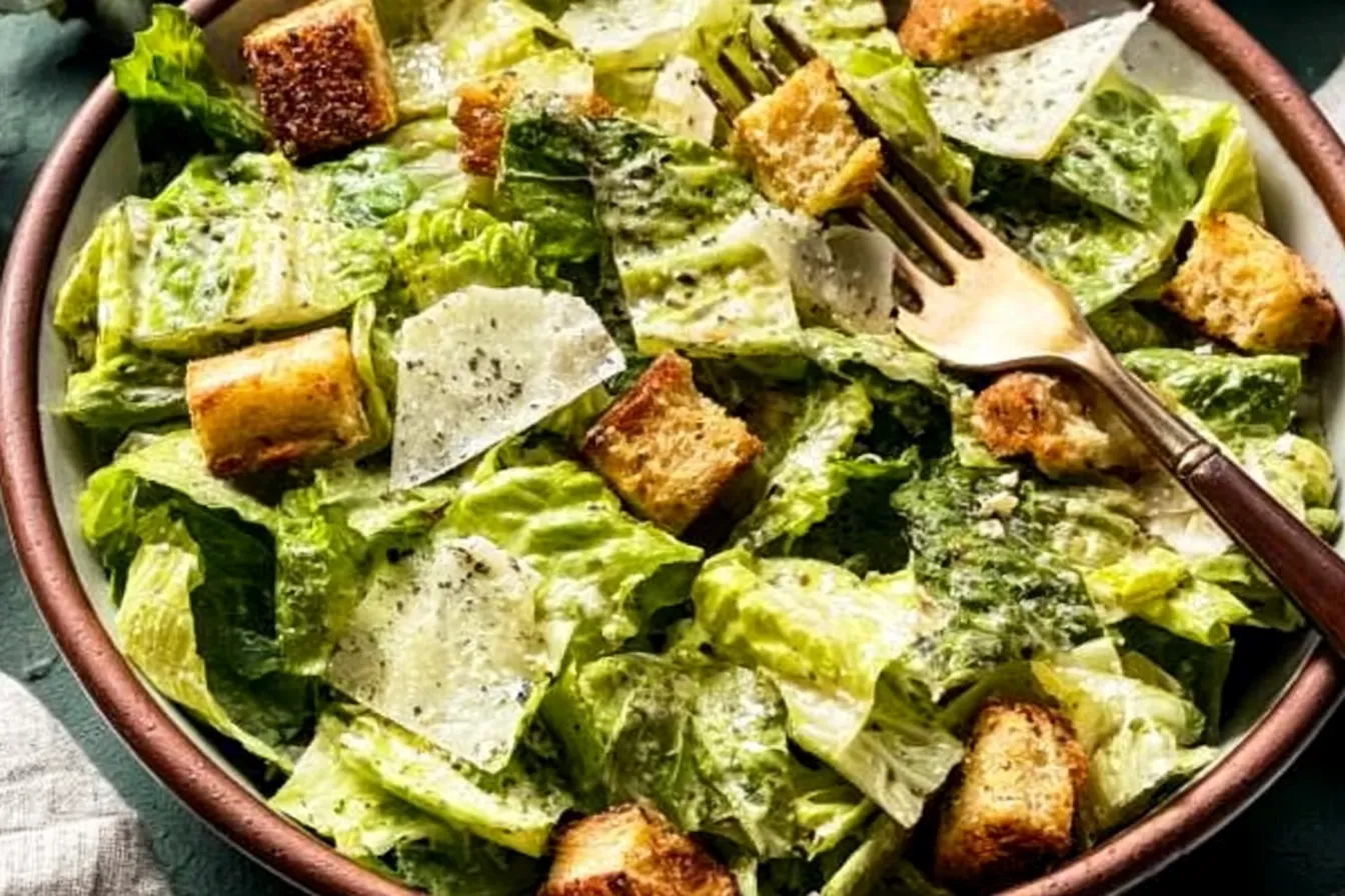 Classic Caesar Salad in a Beautiful Bowl