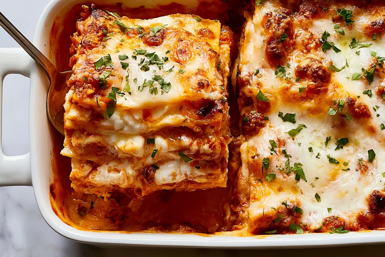 Classic Lasagna Freshly Baked and Ready to Serve