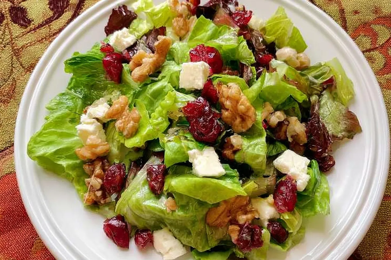 Cranberry Walnut Salad in a Bowl - Fresh and Colorful