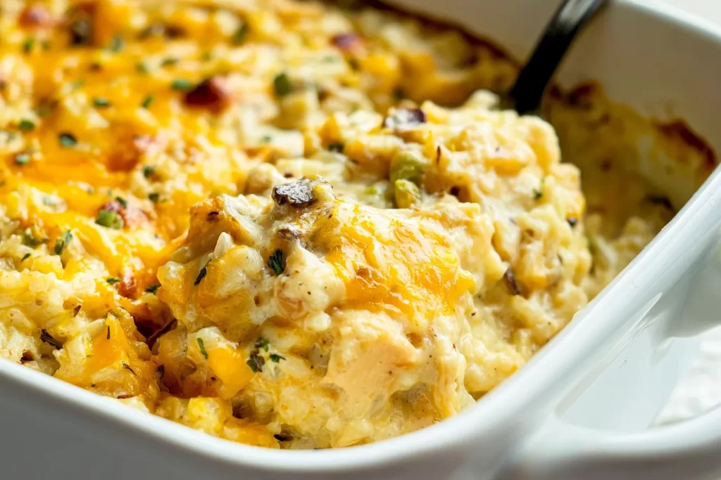 Creamy Chicken and Rice Casserole Fresh out of the Oven