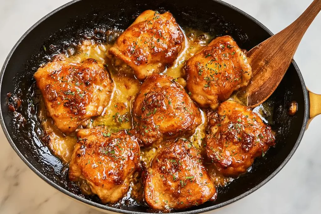 Honey Garlic Chicken Thighs Ready to Serve