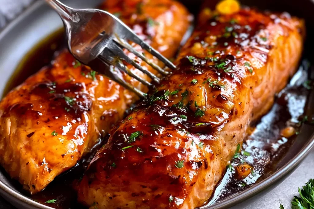 Honey Garlic Salmon on a Plate