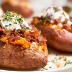 Loaded Baked Sweet Potatoes with Toppings
