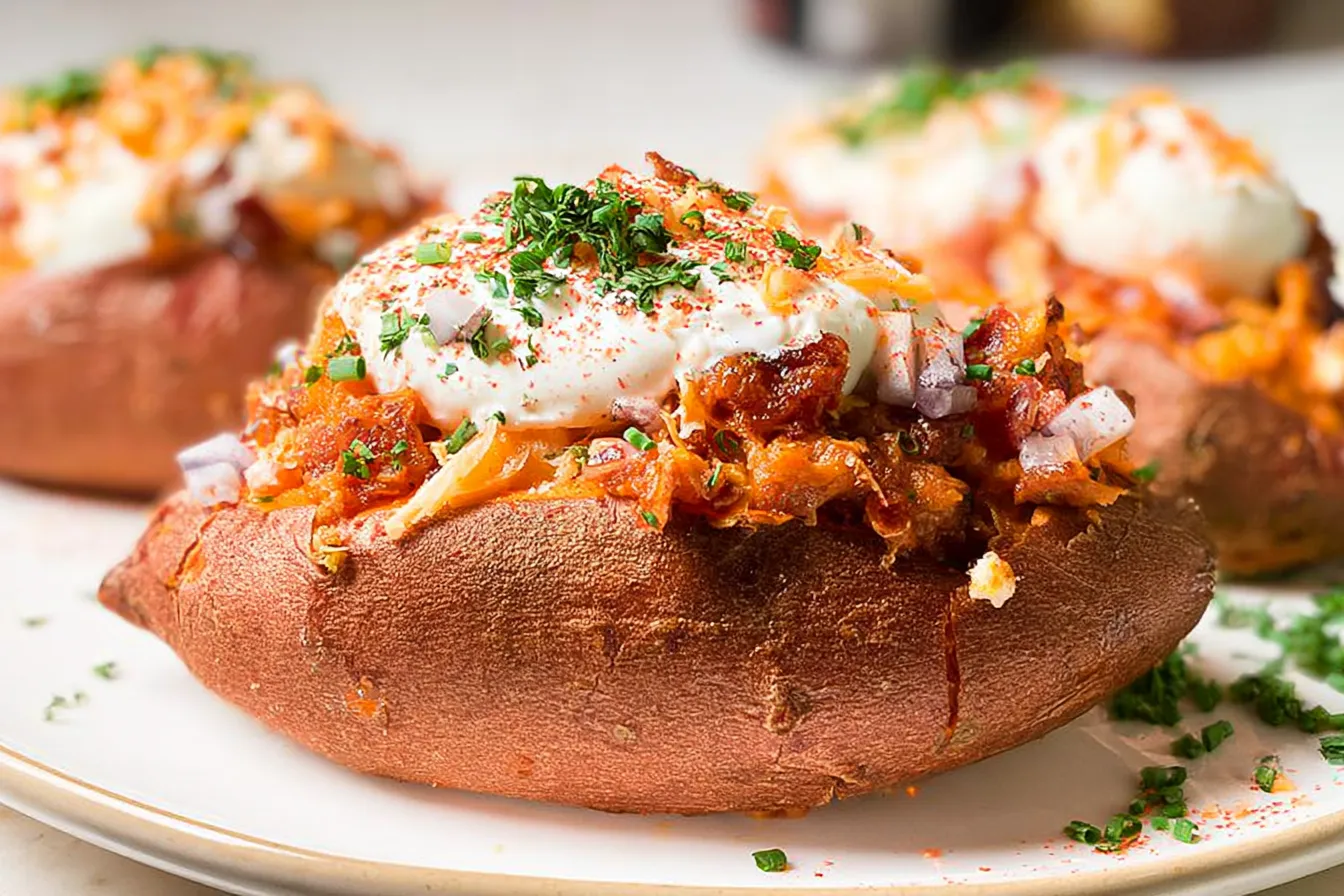 Loaded Baked Sweet Potatoes