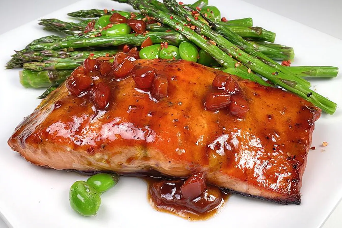 Maple Dijon Salmon Plated with Fresh Herbs