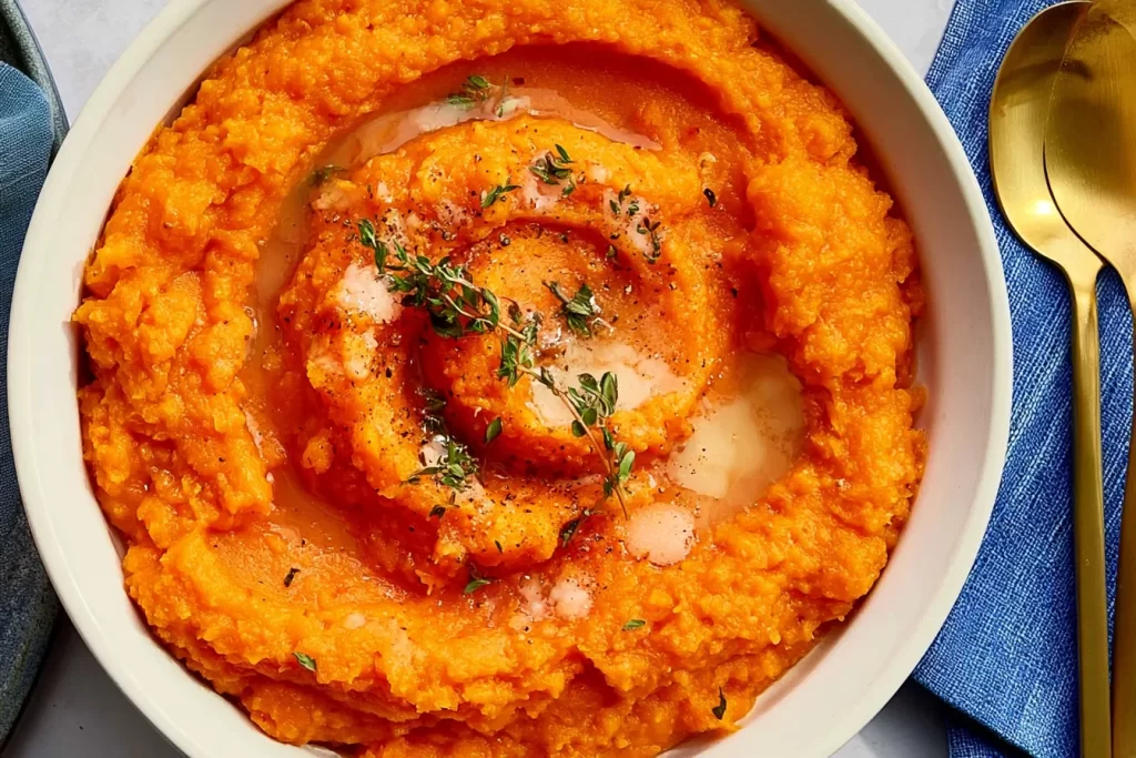 Delicious Mashed Sweet Potatoes Ready to Serve