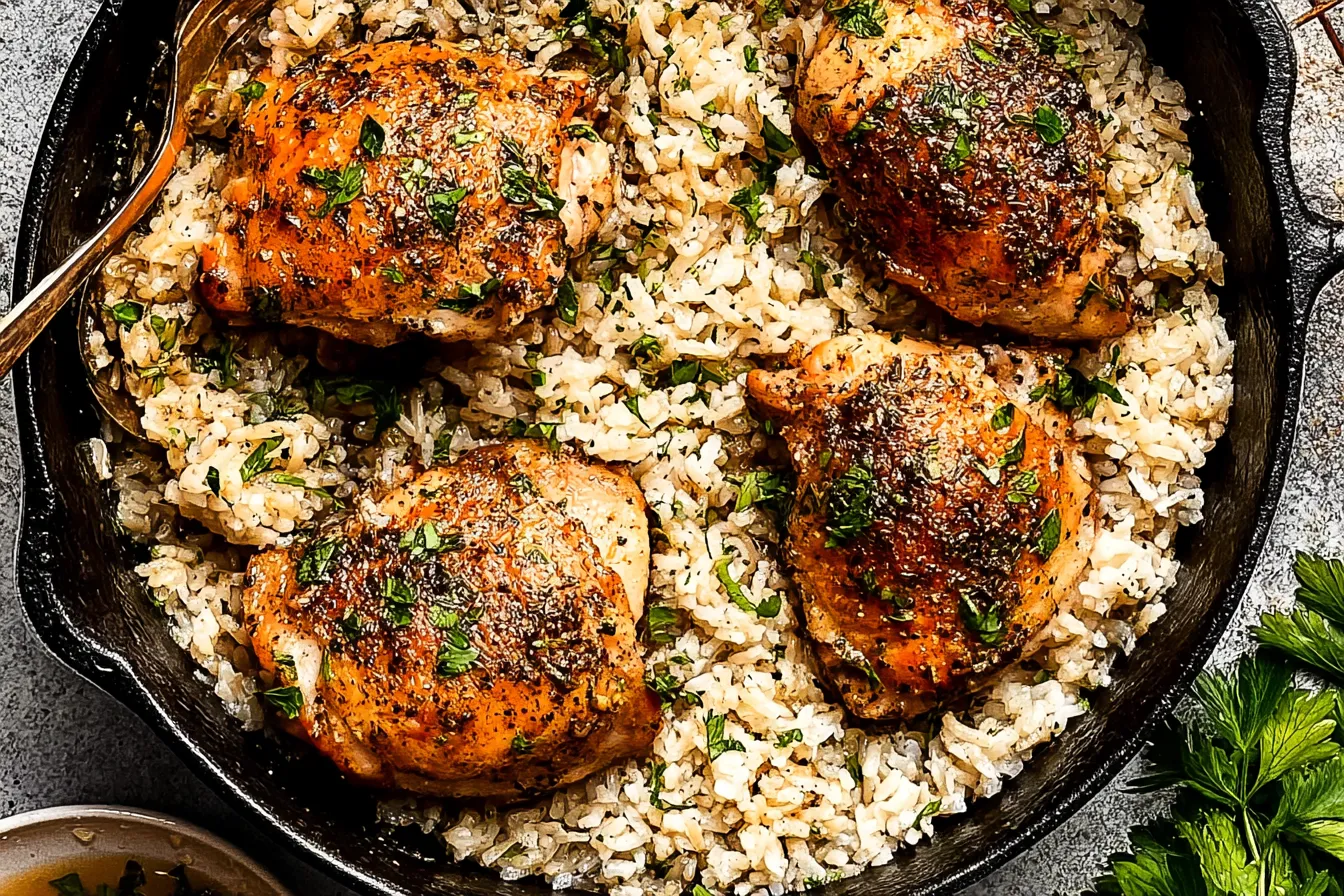 One-Pan Garlic Butter Chicken and Rice