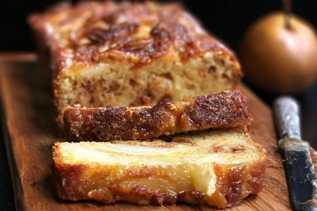 Freshly Baked Pear Bread Sliced