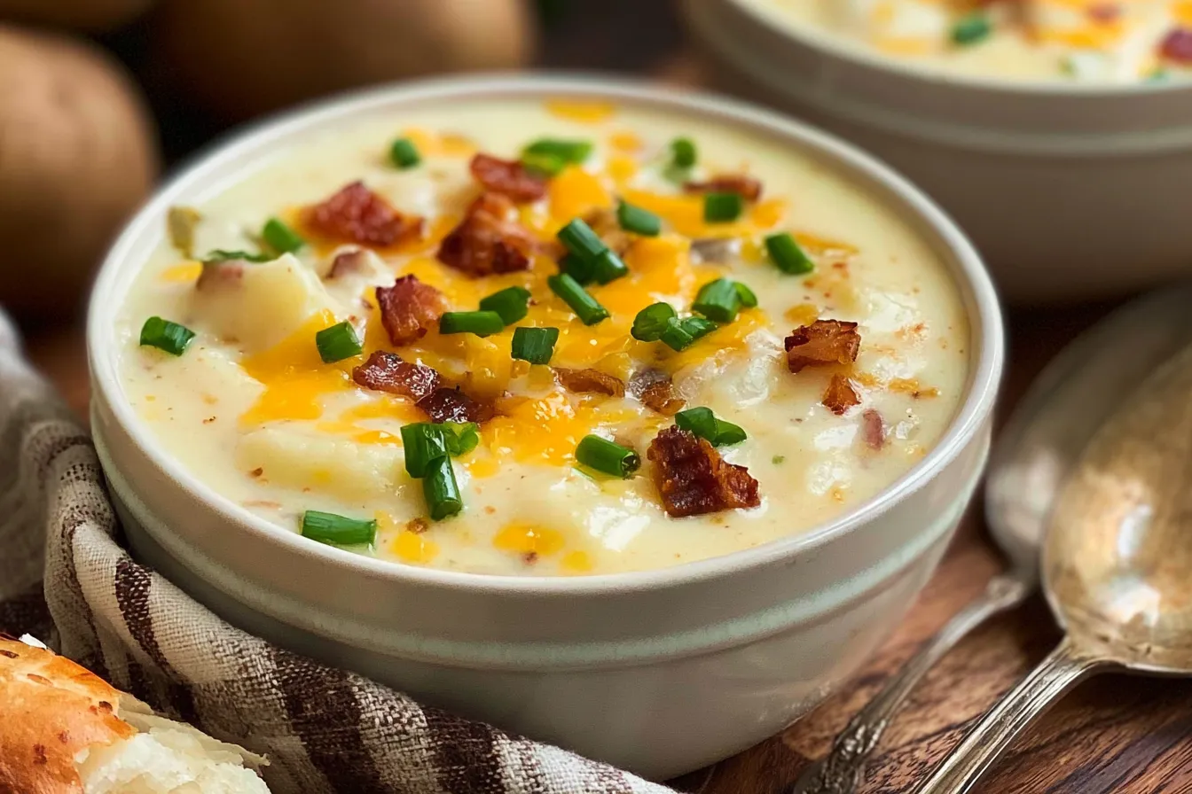Delicious Creamy Potato Soup in a Bowl