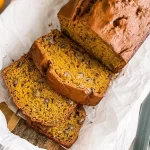 Pumpkin Banana Bread Freshly Baked in a Loaf Pan