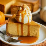 Pumpkin Cheesecake Slice on a Plate