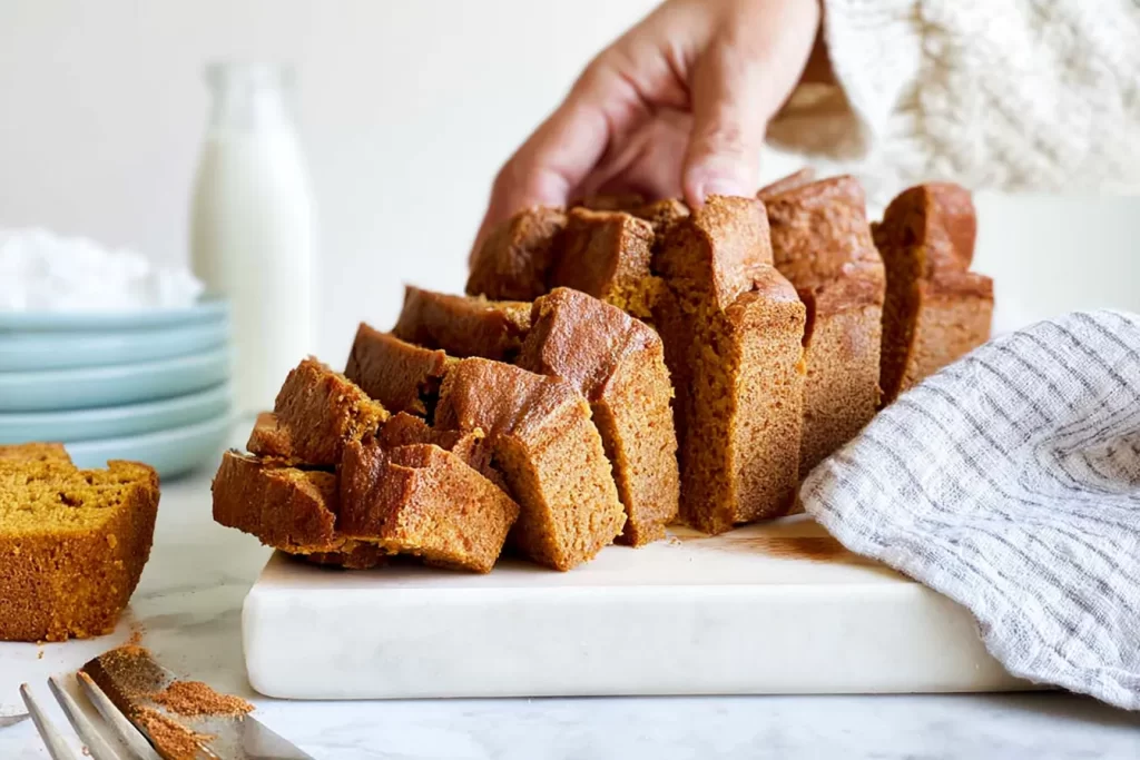 Delicious Pumpkin Spice Bread Slice on a Plate