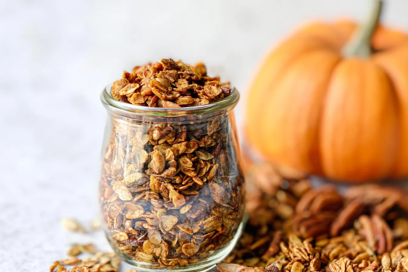 Homemade Pumpkin Spice Granola in a Bowl