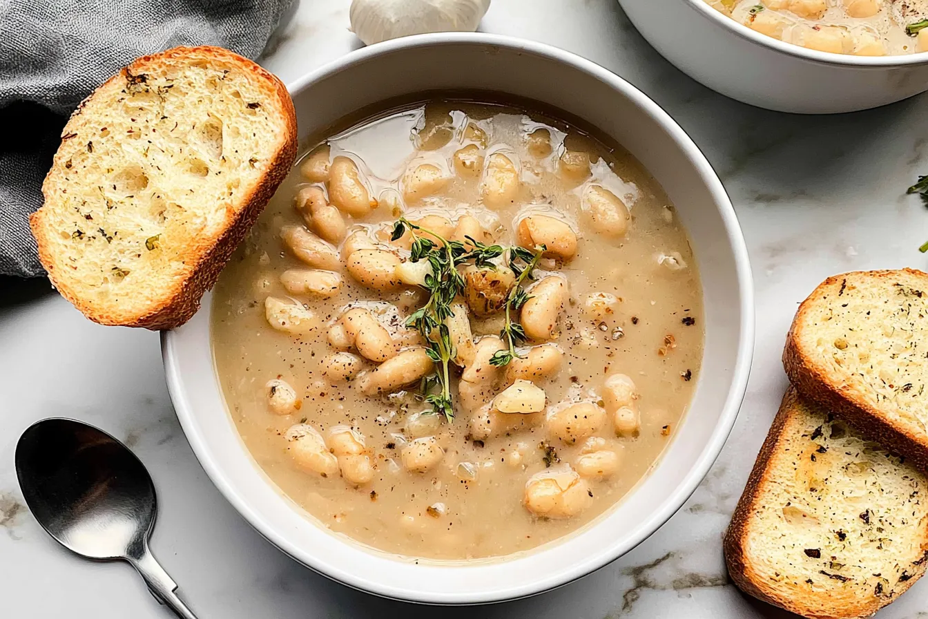 Roasted Garlic White Bean Soup