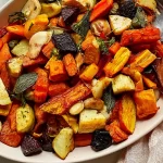 Roasted Root Vegetable Medley on a Rustic Table