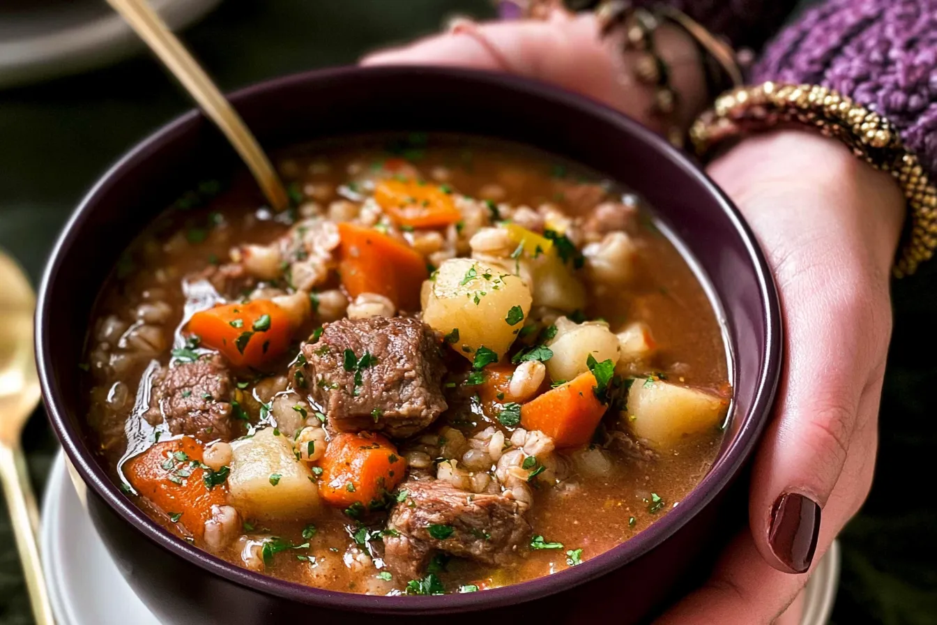 Slow Cooker Beef and Barley Soup