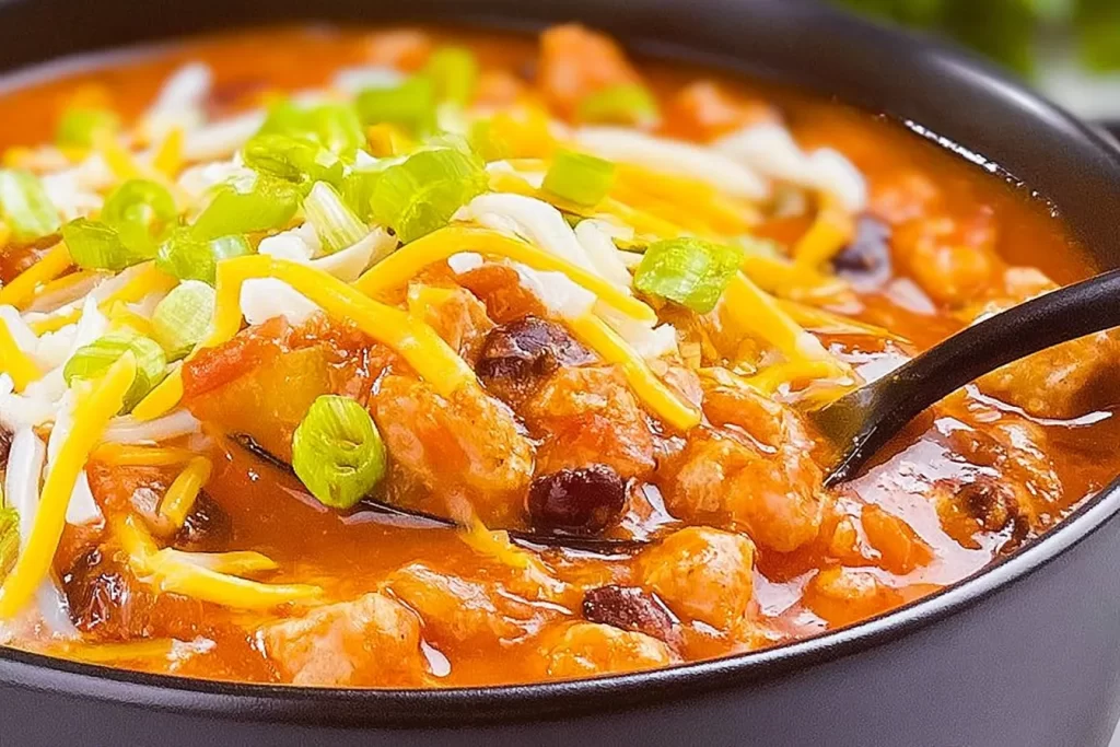 Bowl of Slow Cooker Turkey Chili