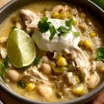 Delicious Slow Cooker White Chicken Chili in a Bowl