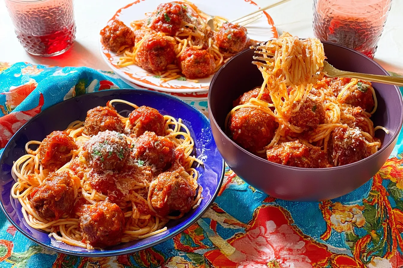 Delicious Spaghetti and Meatballs on a Plate
