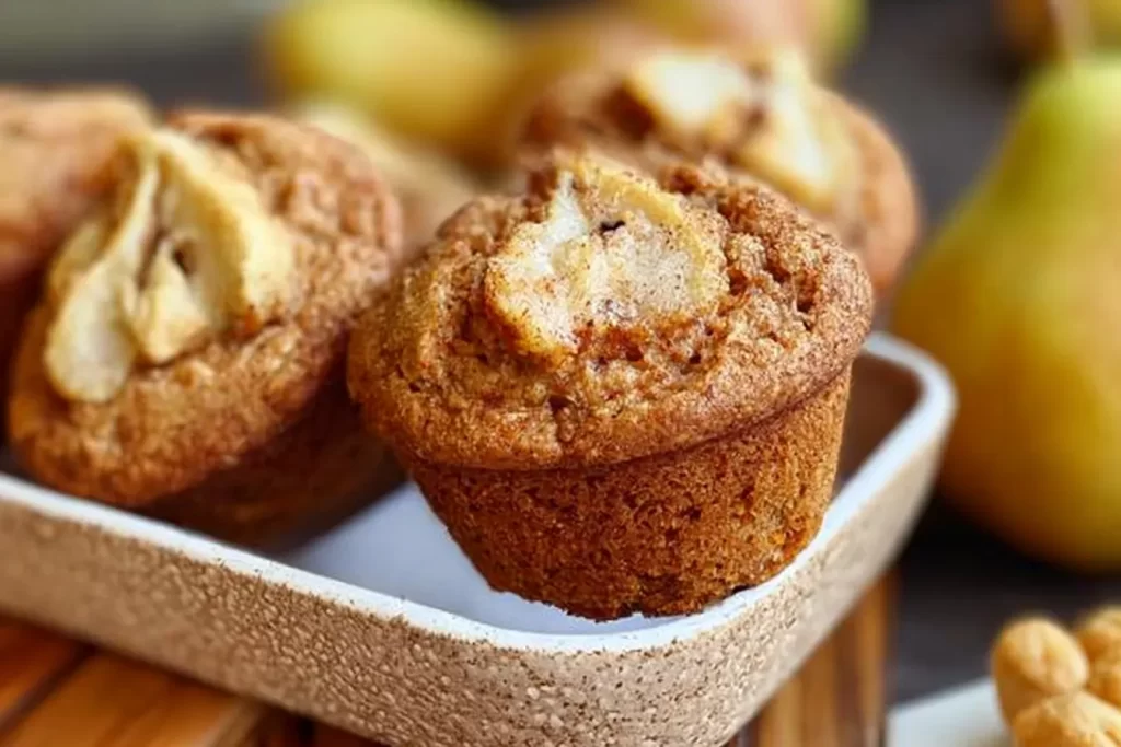 Homemade Spiced Pear Muffins Fresh Out of the Oven