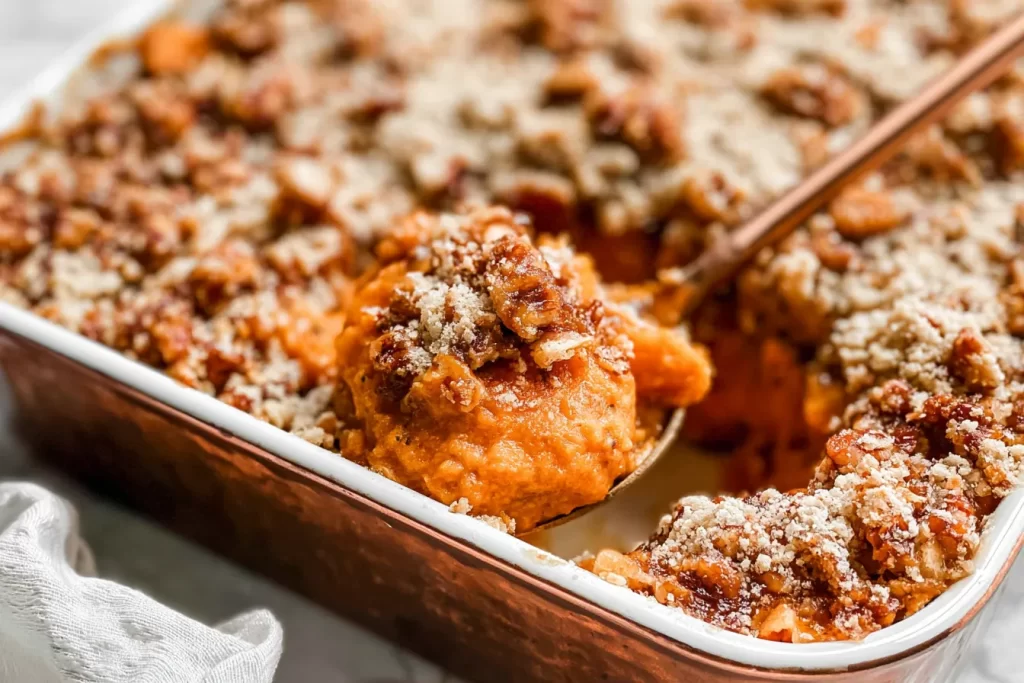 Delicious Sweet Potato Casserole Ready to Serve