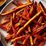Crispy Sweet Potato Fries on a Plate