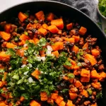 Turkey and Sweet Potato Skillet in a Pan