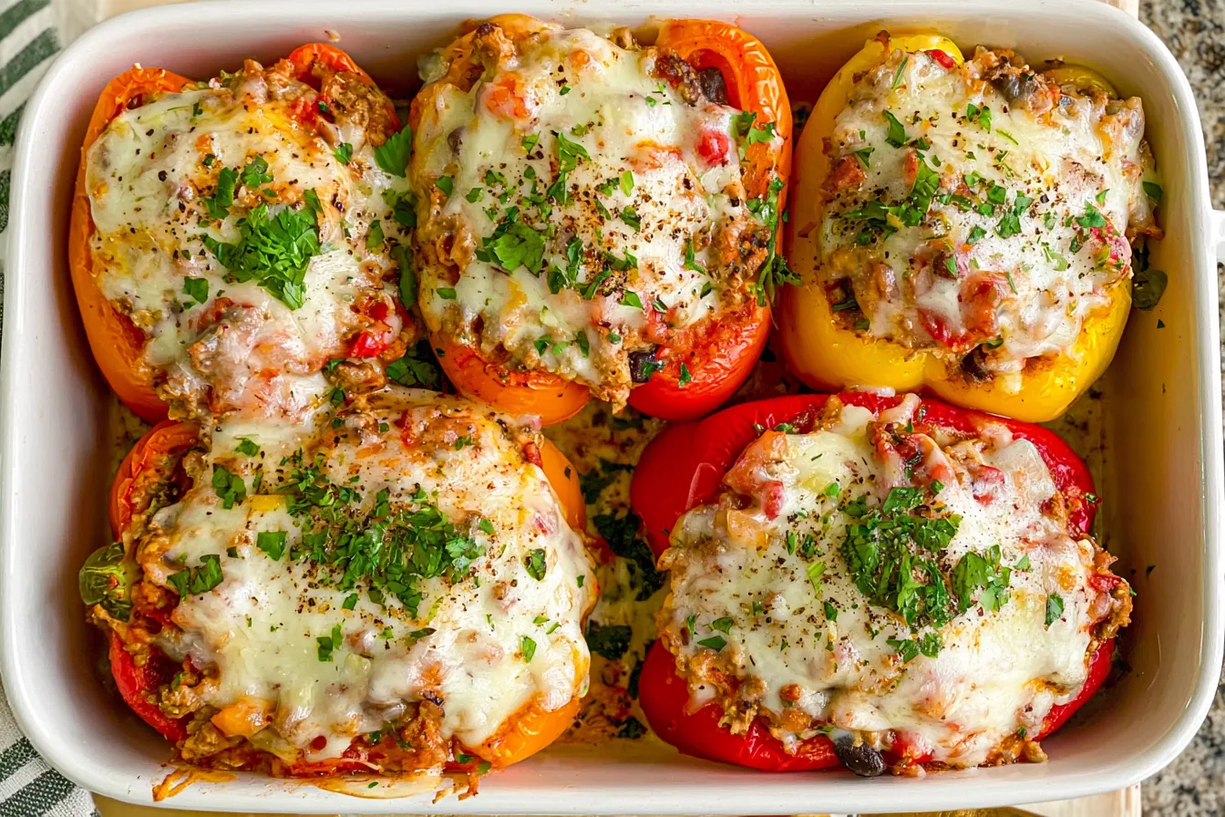 Turkey Chili Stuffed Peppers